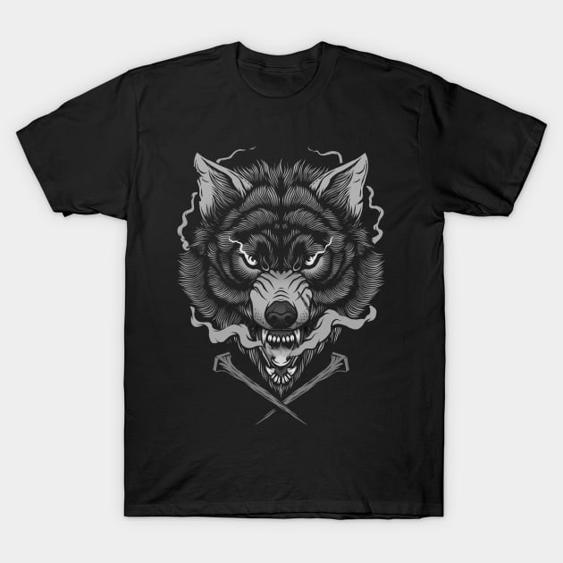 Dark Wolf T-Shirt by Deniart